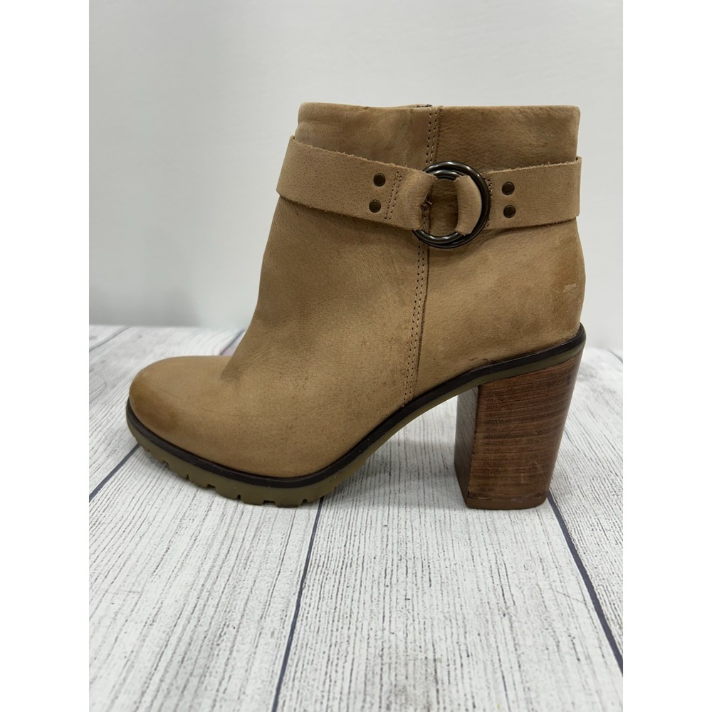 Crevo Kathryn Ankle Boots Womens 8.5 Brown Leather Block Heel‎ Western Cowgirl